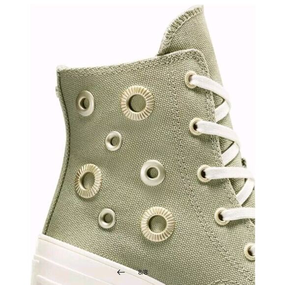 Converse Chuck 70 De Luxe Heel Hi Metal Rings Platform Women's 7.5 Men's 5.5 - Picture 6 of 13
